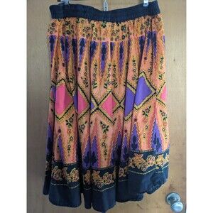 Studio West Women's XL 100% Cotton Orange Purple Geometric Pattern